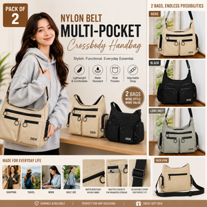[Buy One Get One Free] Slim Nylon Belt Multi-Pocket Crossbody Handbag