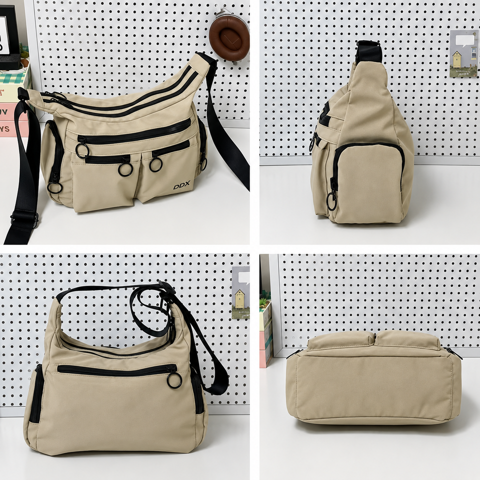 [Buy One Get One Free] Slim Nylon Belt Multi-Pocket Crossbody Handbag