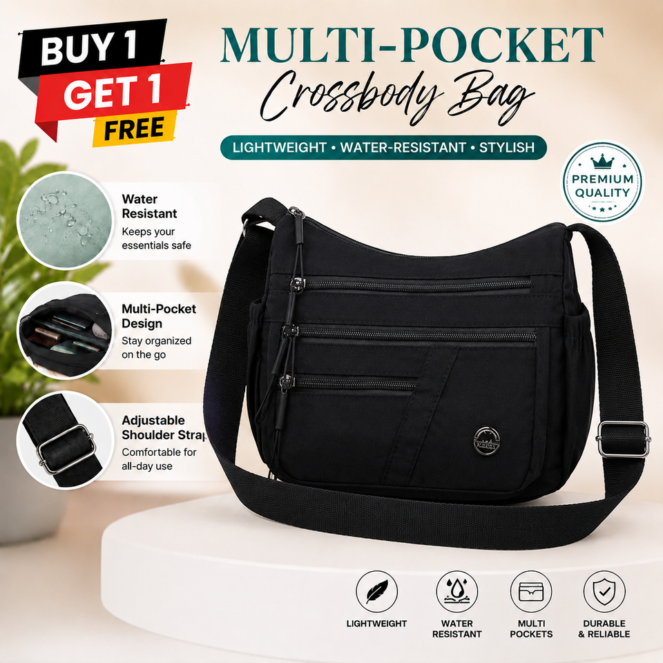 { BUY 1 GET 1 FREE OFFER } Crossbody Sling Bag with Multi Pocket