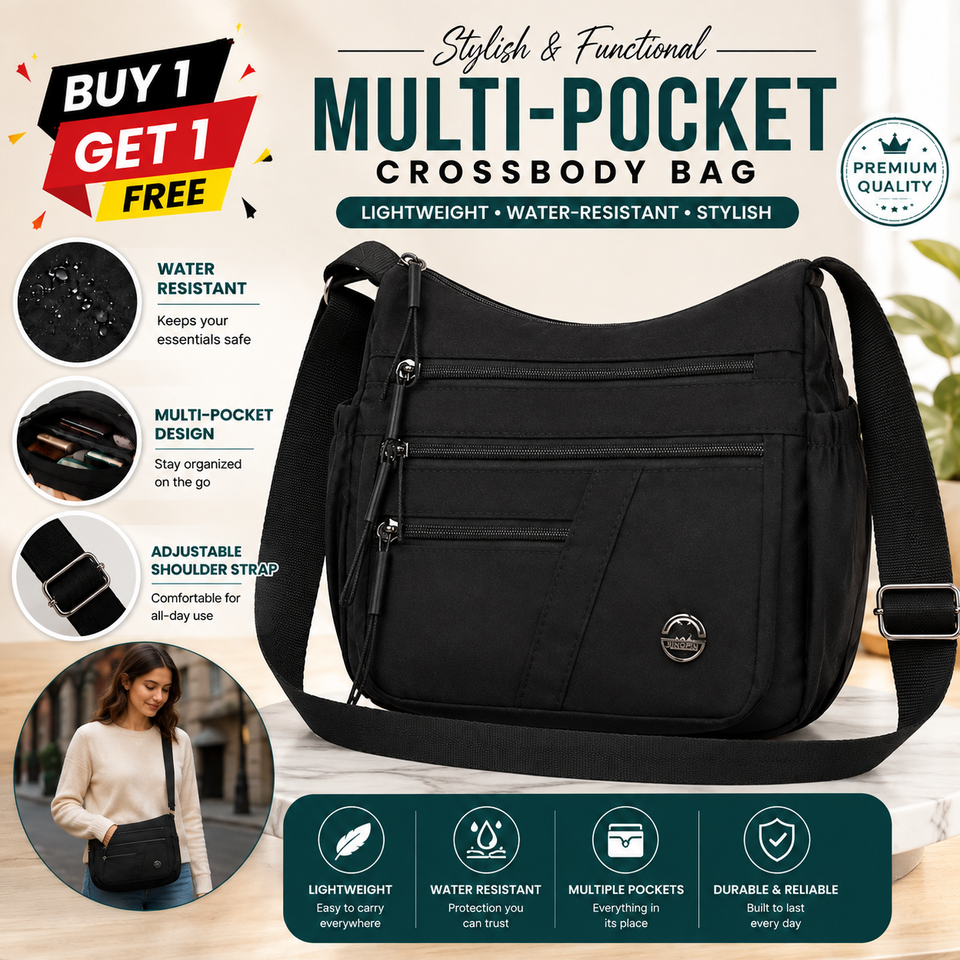 { BUY 1 GET 1 FREE OFFER } Crossbody Sling Bag with Multi Pocket