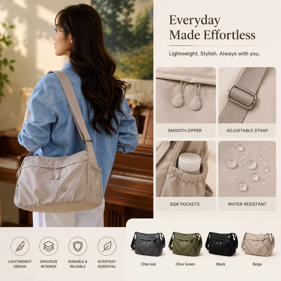 { Pack OF 2} Women nylon crossbody bag with shoulder bag
