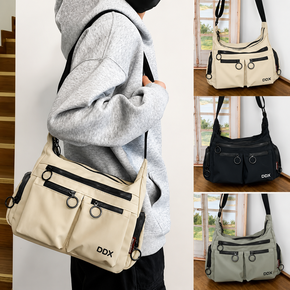 [Buy One Get One Free] Slim Nylon Belt Multi-Pocket Crossbody Handbag